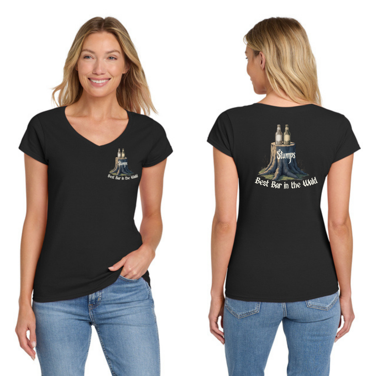 Stumps 64V00L Women's V-neck Tee|Sofstyle 100% ring spun US cotton