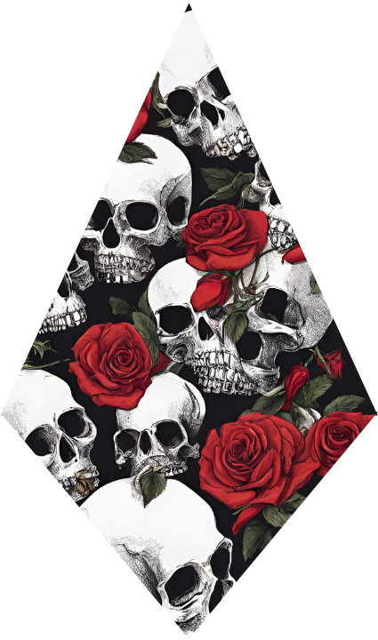 Skulls and Roses Biker Earrings