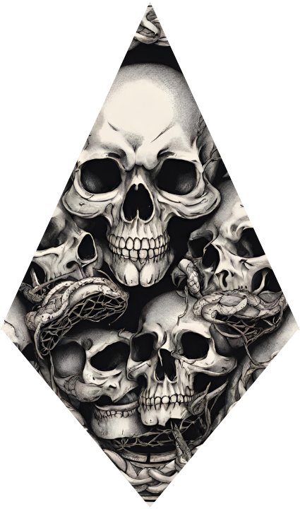 Stacked Skulls with Snakes and Vines Biker Earrings