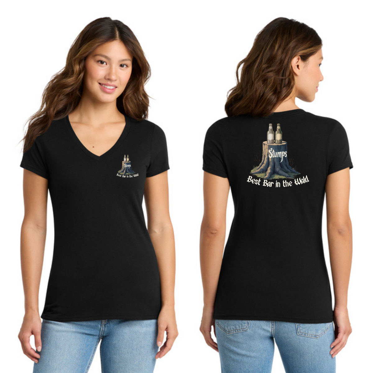 Stumps LPC330V Women's V-neck Tee|50 poly/37 cotton/13 rayon