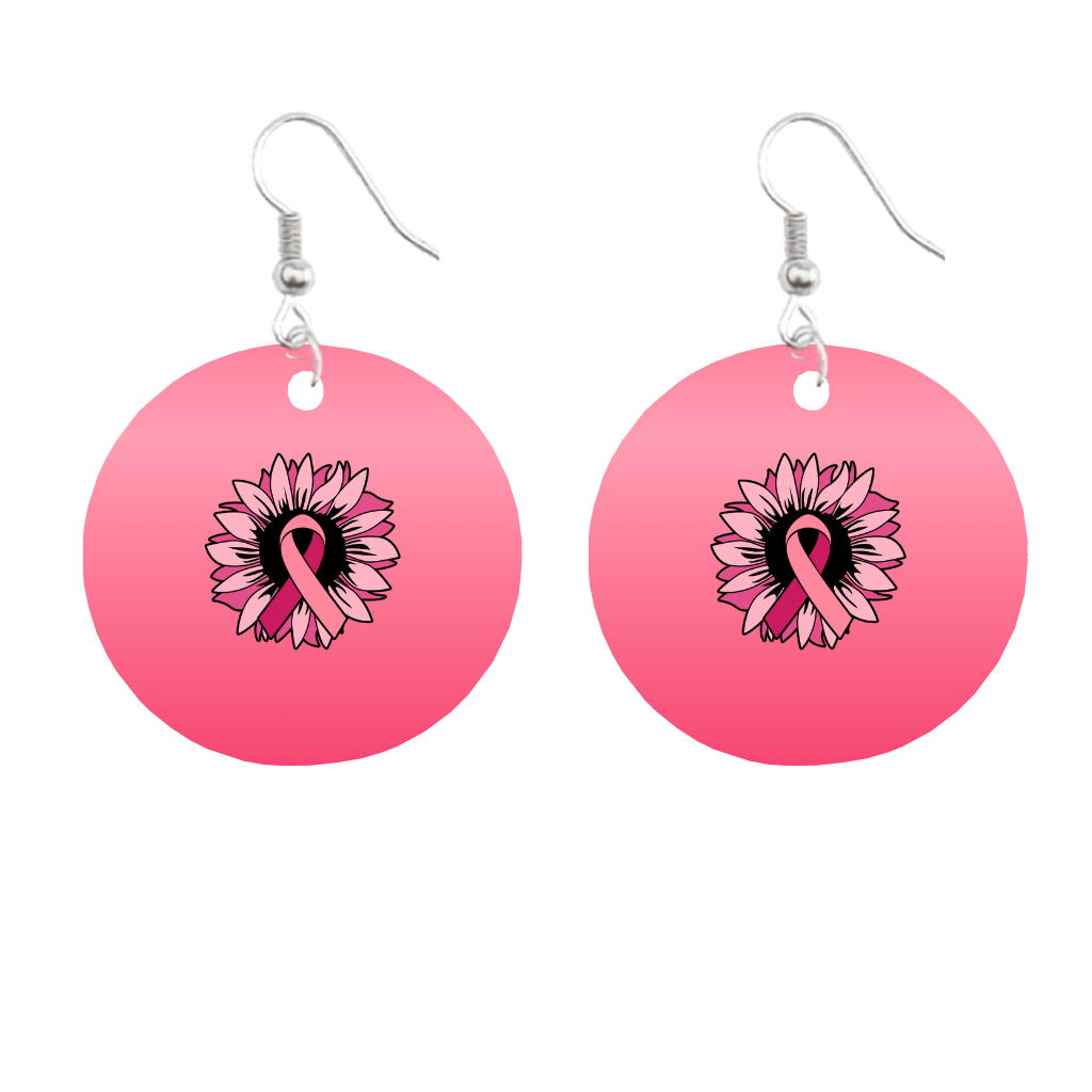 Breast Cancer Awareness Circle Earrings | Bikers and Beauty