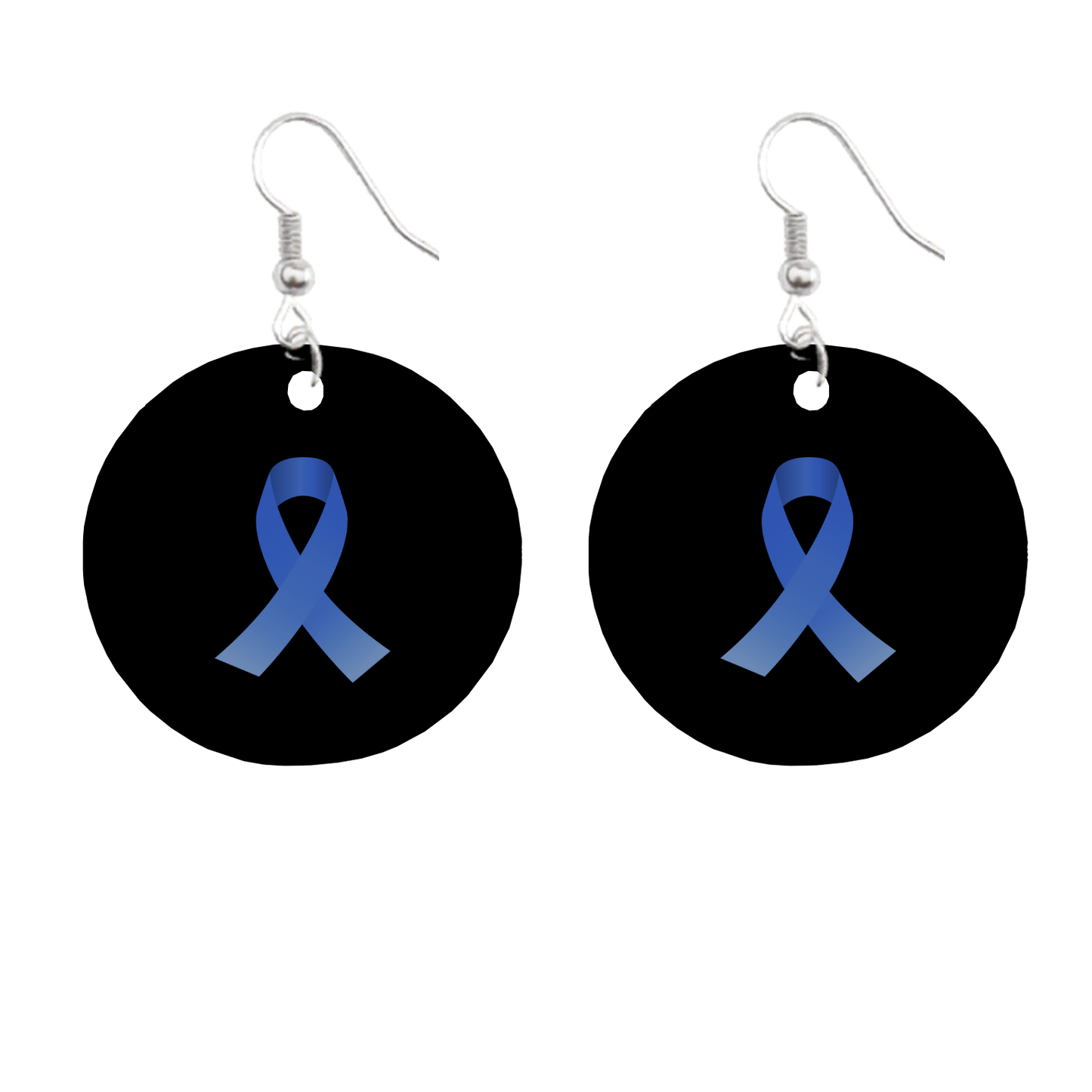 Colorectal Cancer Awareness Ribbon Circle Earrings | Bikers and Beauty
