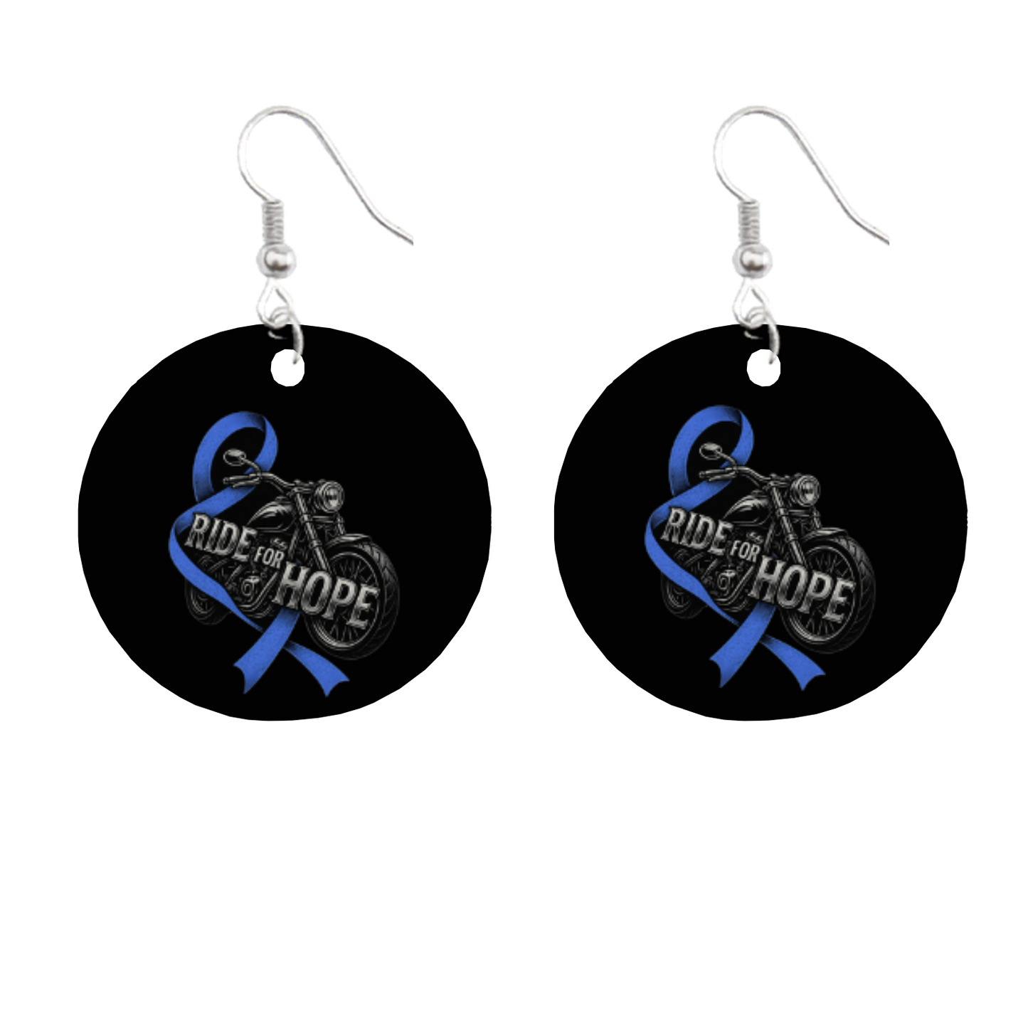 Colorectal Cancer Awareness Ride for Hope Circle Earrings | Bikers and Beauty