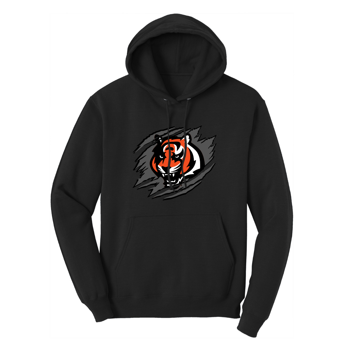 Tiger Scratch Dark Gray Unisex Pullover Hoodie