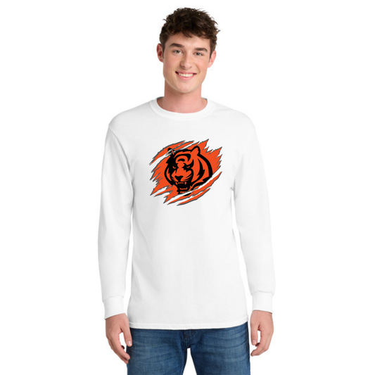 Tiger Scratch Orange Unisex Long Sleeve Tee