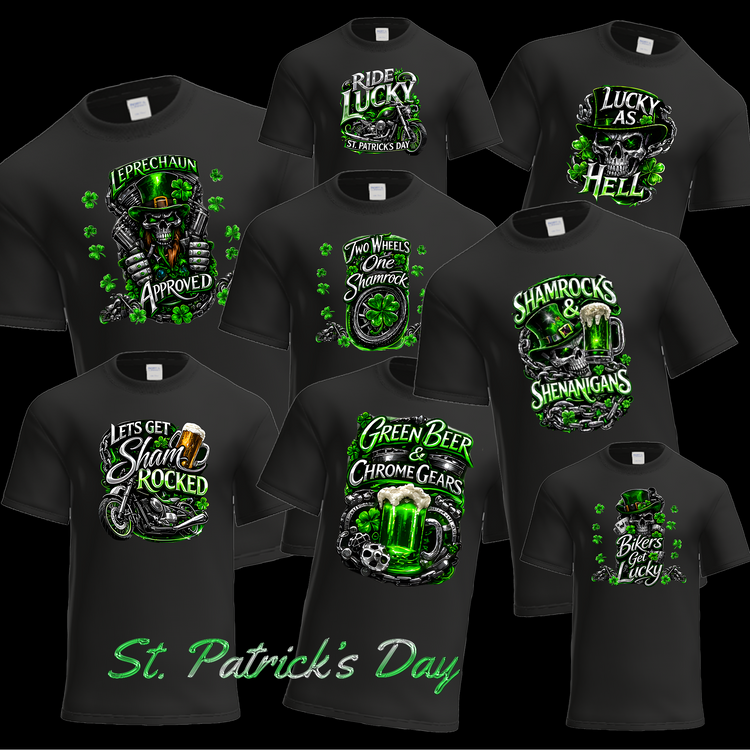 St Patrick's Day Collection of Biker T-shirts