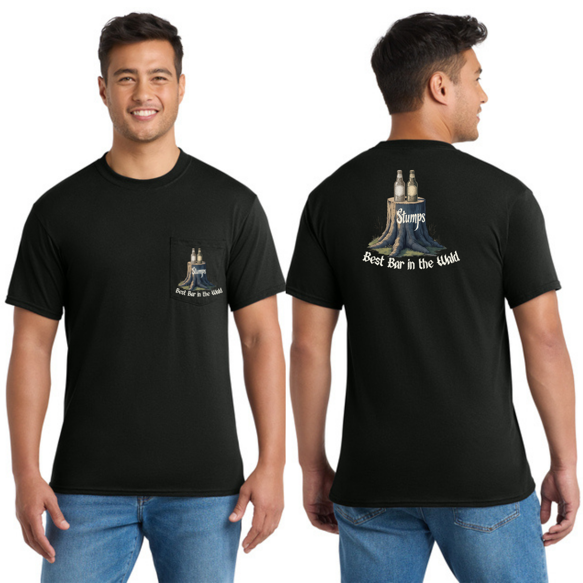 Stumps PC55P Unisex Pocket Tee|50/50 cotton/poly