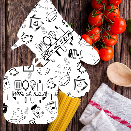 Custom Oven Mitt and Pot Holder Set