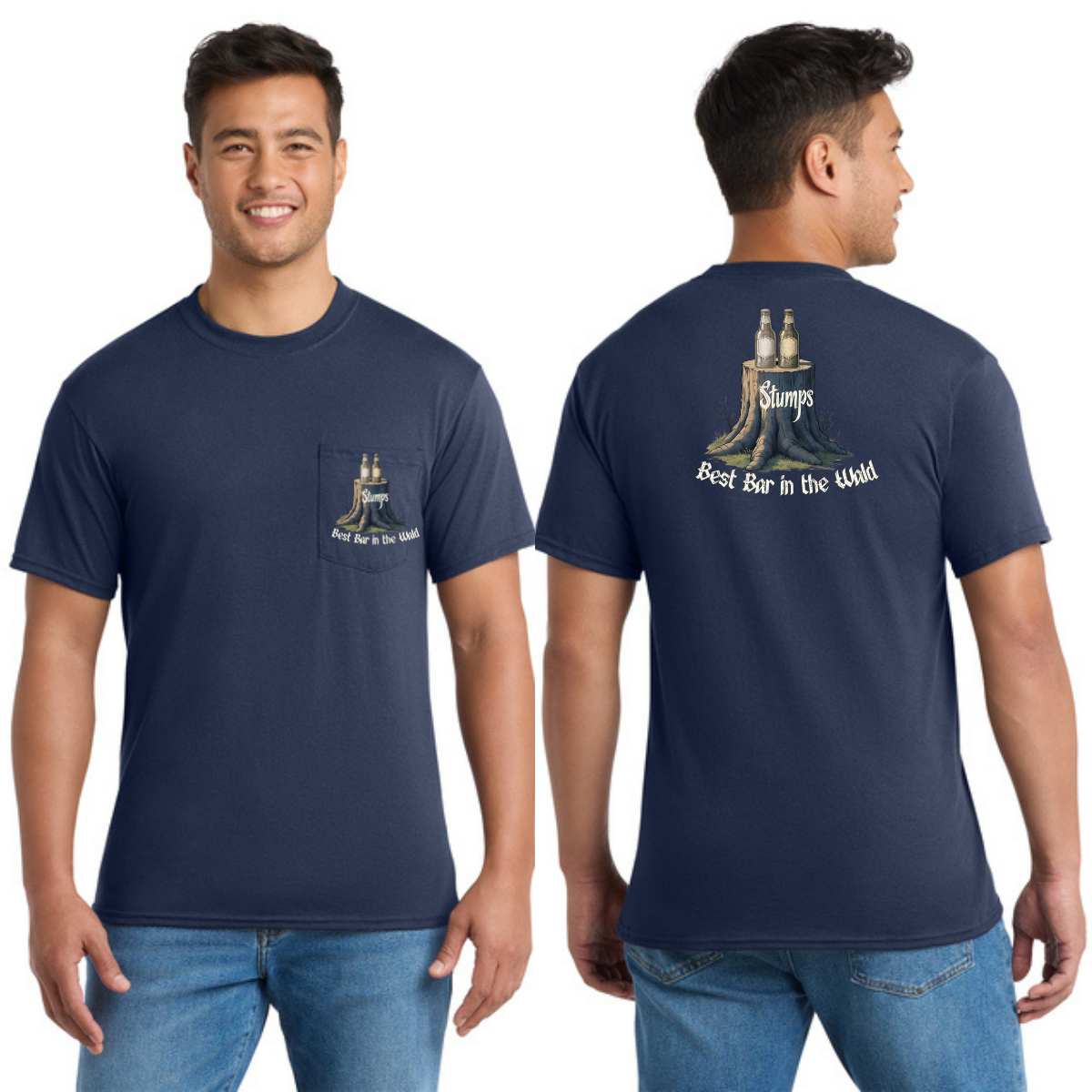 Stumps PC55P Unisex Pocket Tee|50/50 cotton/poly