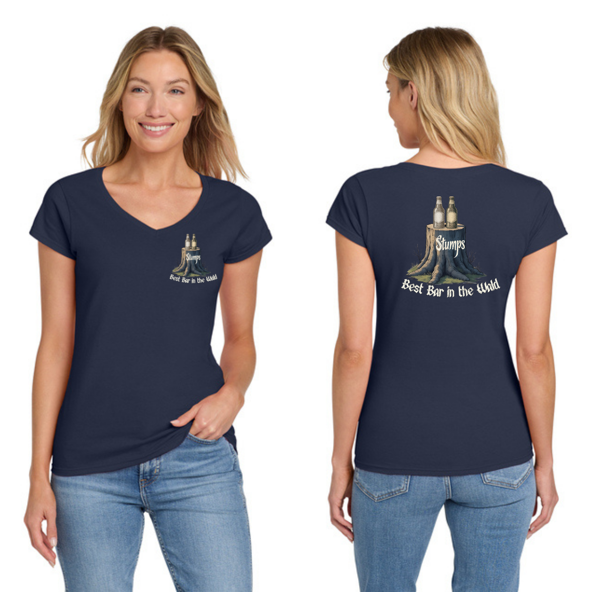 Stumps 64V00L Women's V-neck Tee|Sofstyle 100% ring spun US cotton