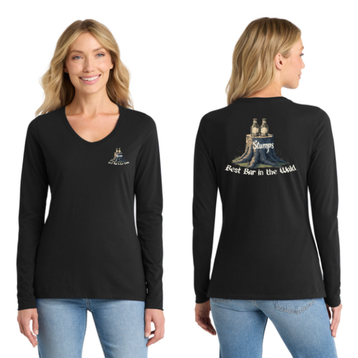 Stumps LPC450VLS Women's V-neck Long Sleeve|100% ring spun cotton