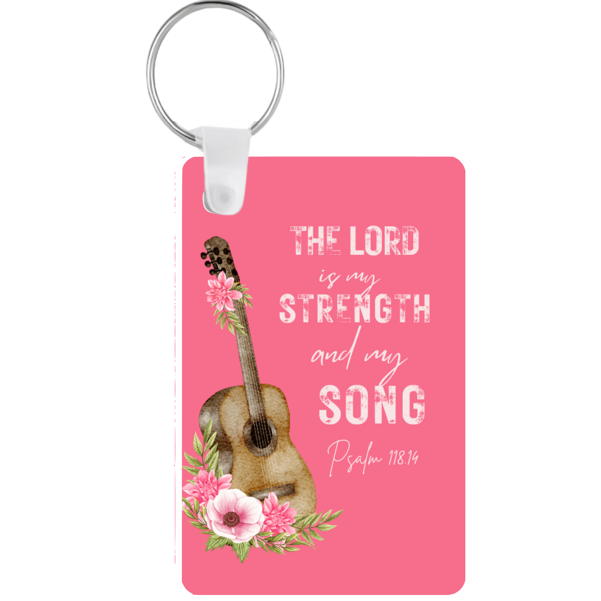 The Lord Is My Strength & My Song Guitar Keychain