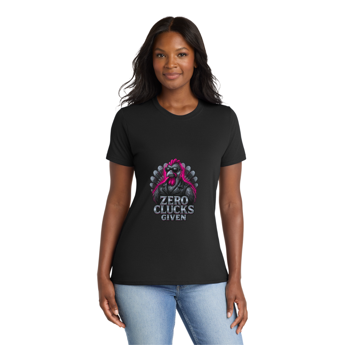 Zero Clucks Given –Women's Short Sleeve Tee – Snarky Thanksgiving Shirt | Bikers & Beauty Apparel