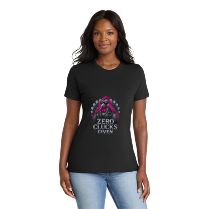 Zero Clucks Given –Women's Short Sleeve Tee – Snarky Thanksgiving Shirt | Bikers & Beauty Apparel