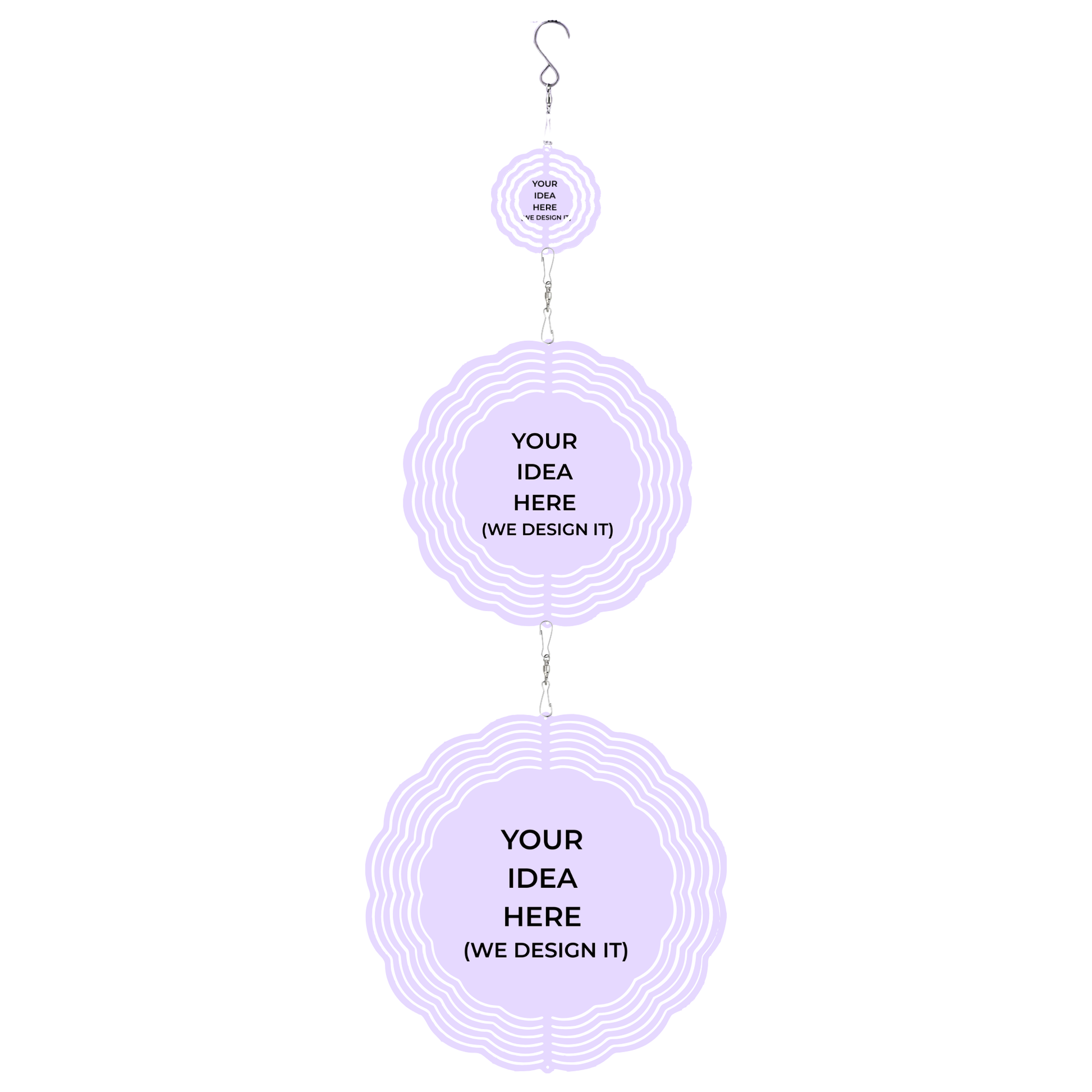 30 in Custom Wind Spinner (Round) - 3-Image Design mockup 1