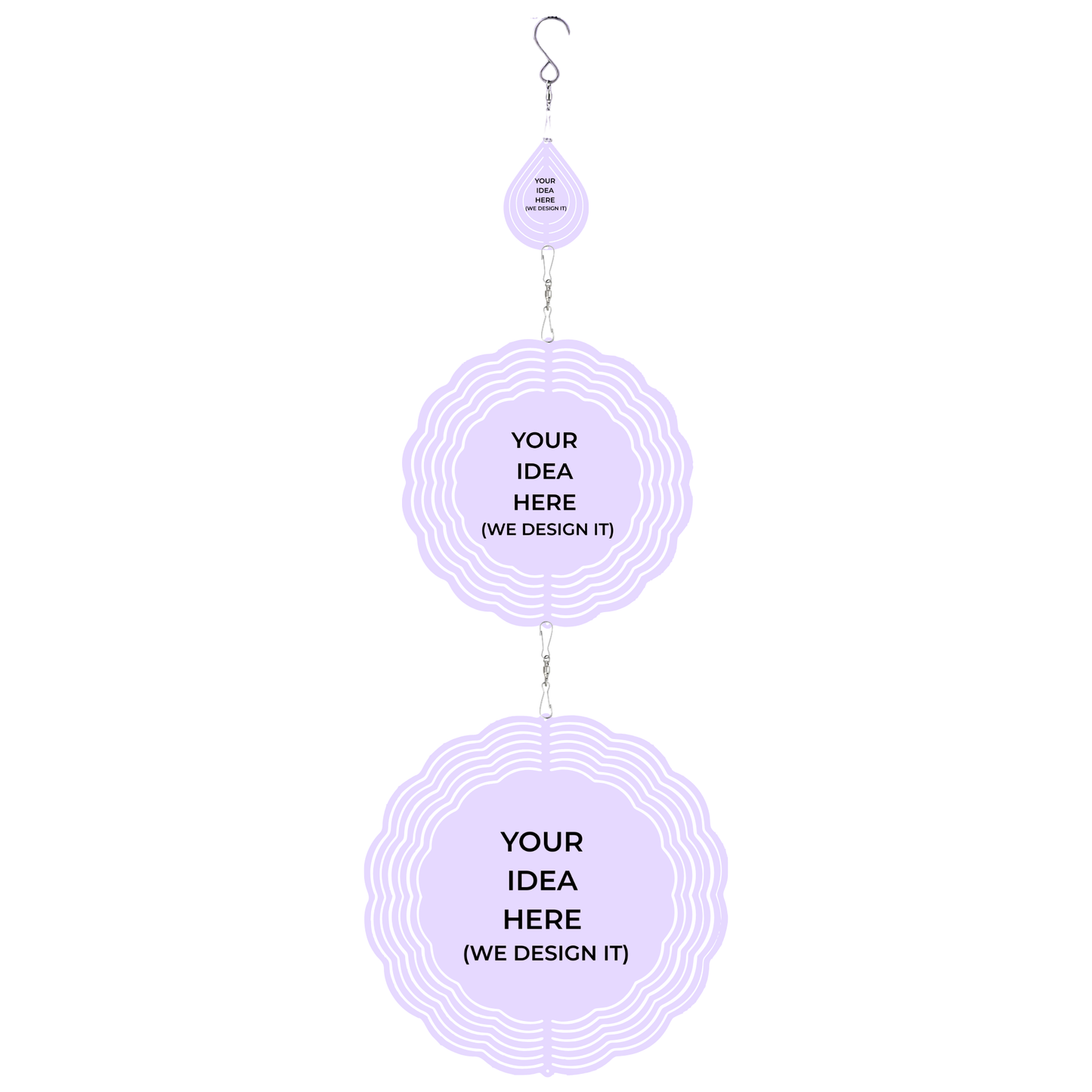 30 in Custom Wind Spinner (Teardrop & Round) - 3-Image Design mockup 1