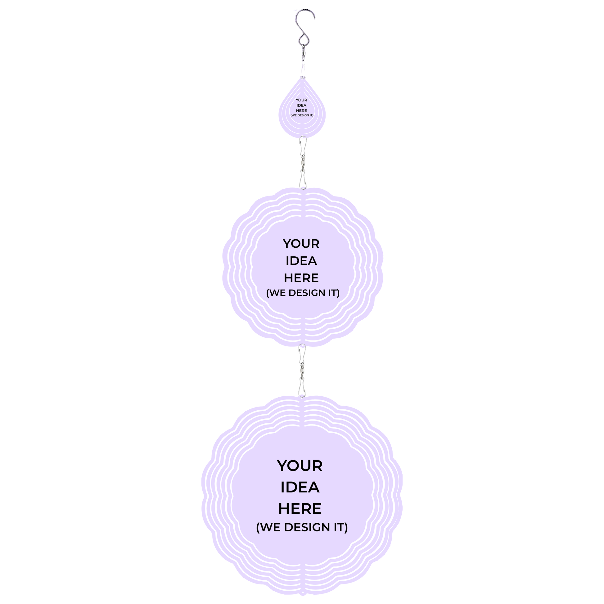 30 in Custom Wind Spinner (Teardrop & Round) - 3-Image Design mockup 1