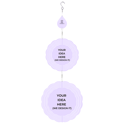 30 in Custom Wind Spinner (Teardrop & Round) - 3-Image Design mockup 1