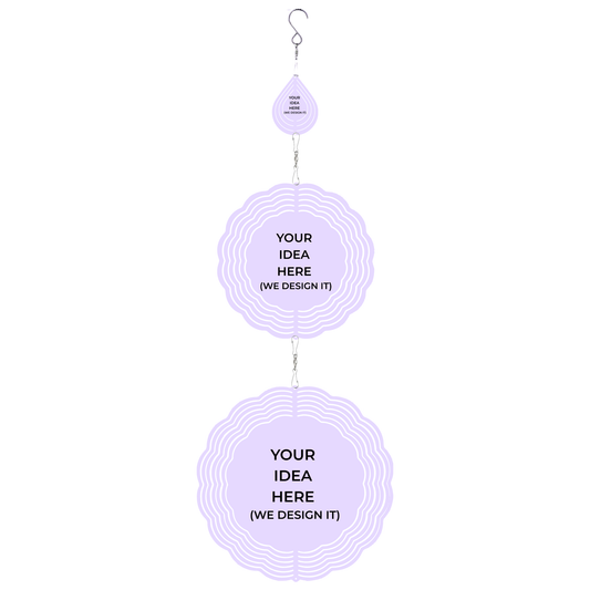 30 in Custom Wind Spinner (Teardrop & Round) - 3-Image Design mockup 1