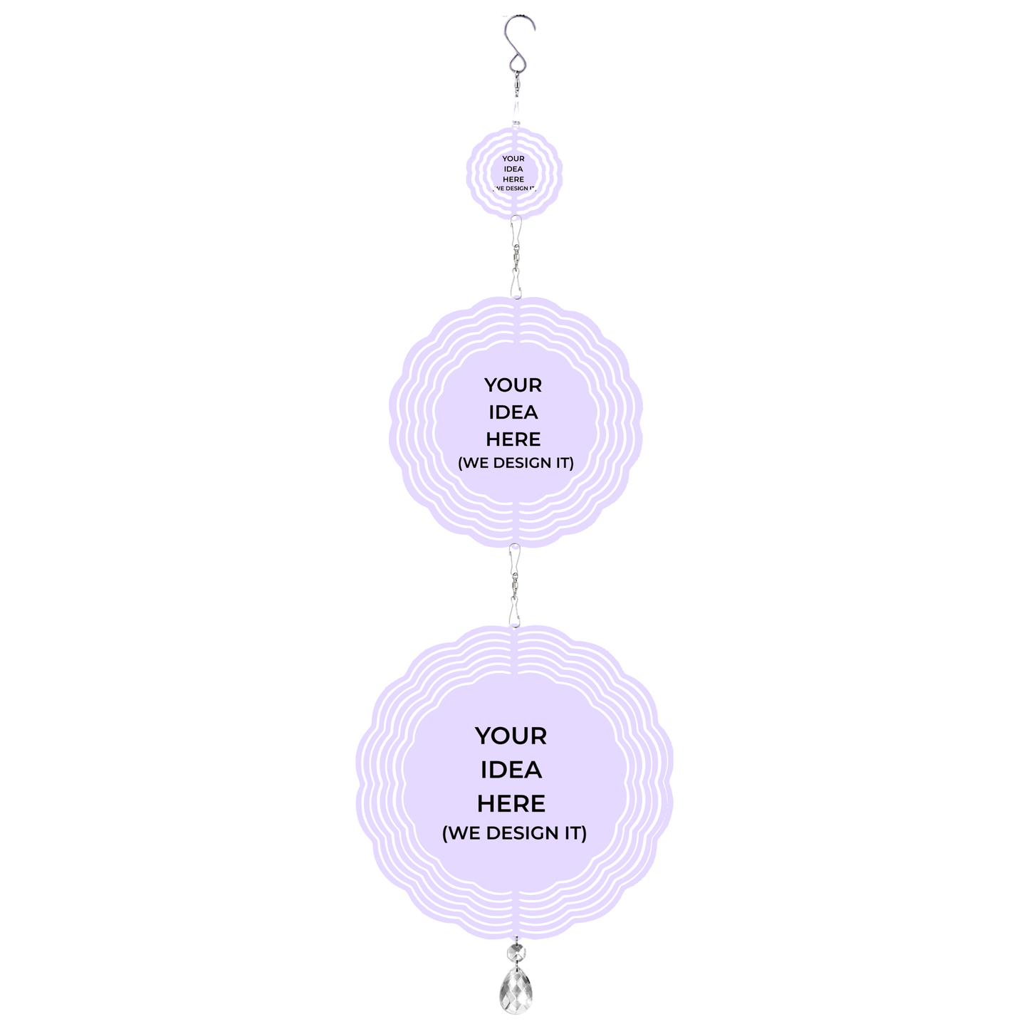 32.5 in Custom Wind Spinner (Round) - 3-Image Design mockup 1