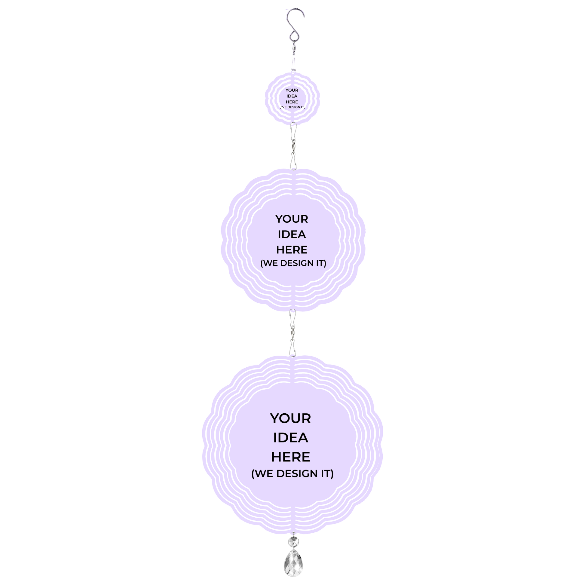 32.5 in Custom Wind Spinner (Round) - 3-Image Design mockup 1