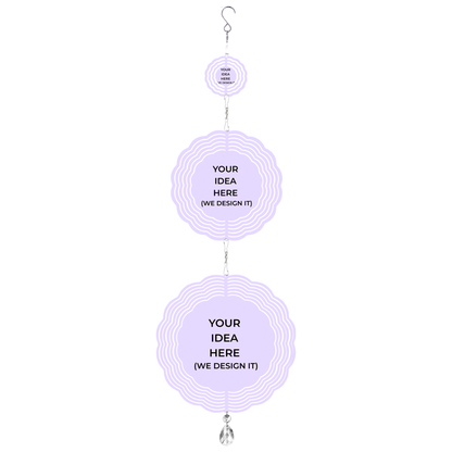 32.5 in Custom Wind Spinner (Round) - 3-Image Design mockup 1