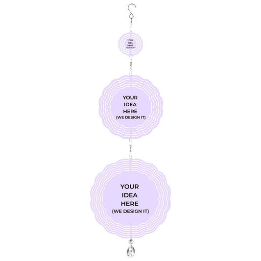 32.5 in Custom Wind Spinner (Round) - 3-Image Design mockup 1