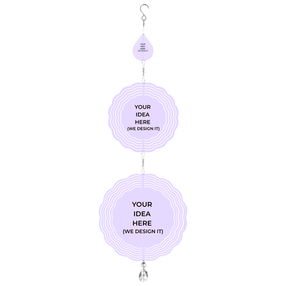 32.5 in Custom Wind Spinner (Teardrop & Round) - 3-Image Design mockup 1