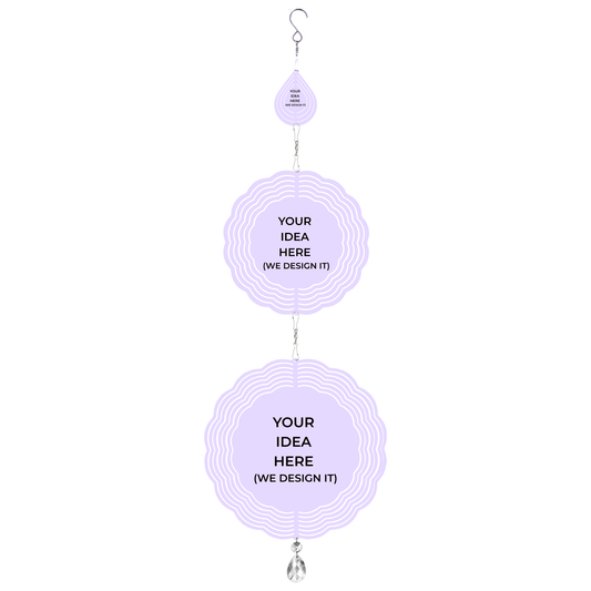 32.5 in Custom Wind Spinner (Teardrop & Round) - 3-Image Design mockup 1