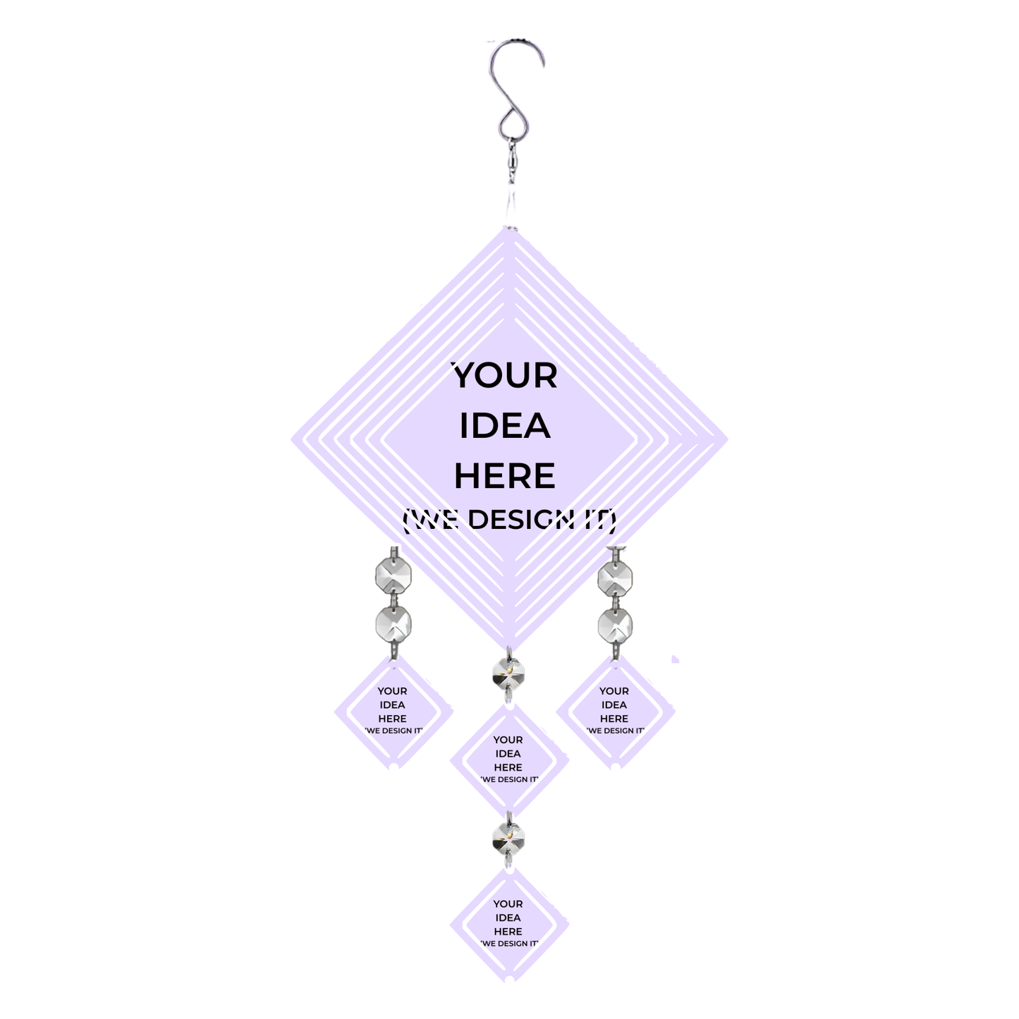 17 in Custom Wind Spinner (Diamond) - 5-Image Design mockup 1