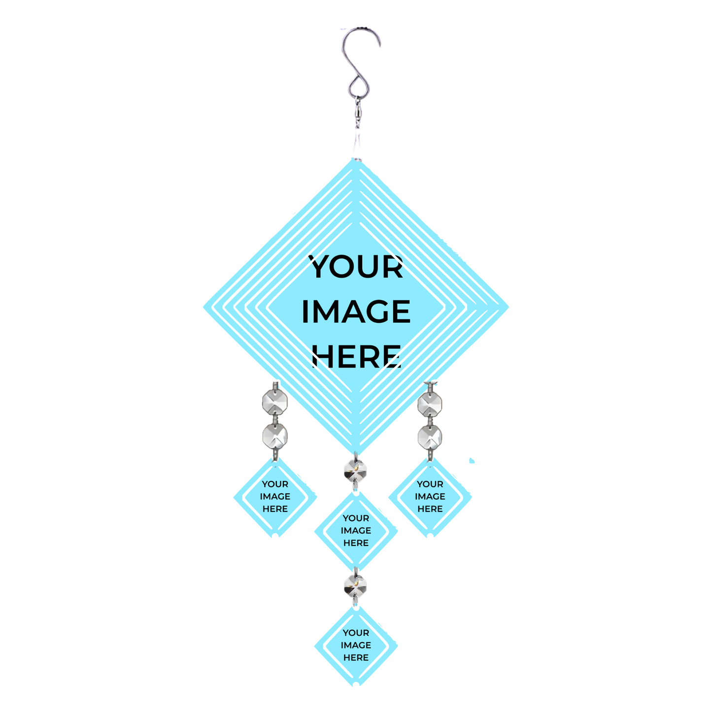 17 in Custom Wind Spinner (Diamond) - 5-Image Design mockup 2