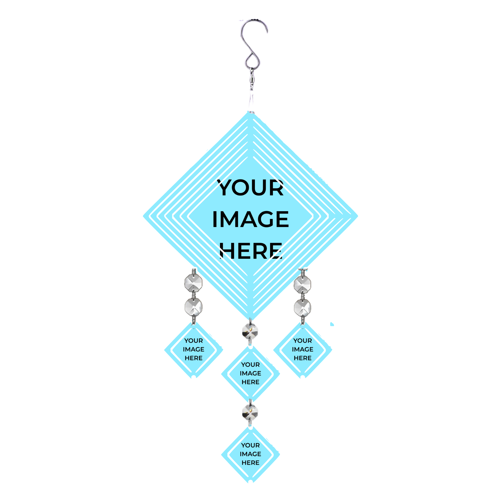 17 in Custom Wind Spinner (Diamond) - 5-Image Design mockup 2