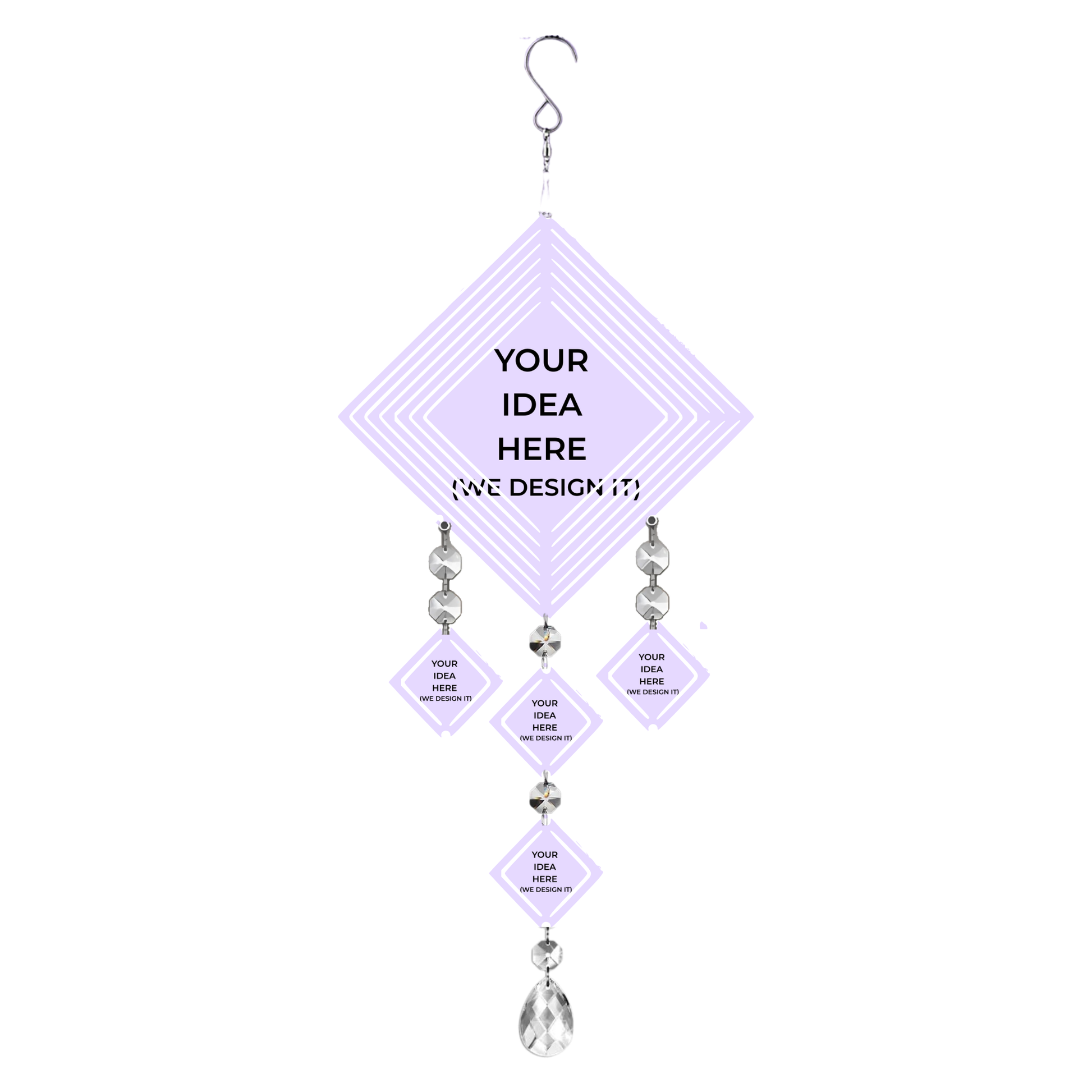 19.5 in Custom Wind Spinner (Diamond) - 5-Image Design mockup 1