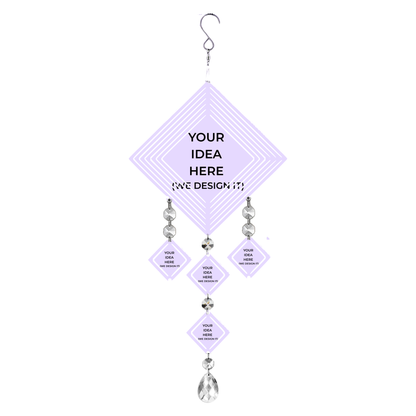 19.5 in Custom Wind Spinner (Diamond) - 5-Image Design mockup 1