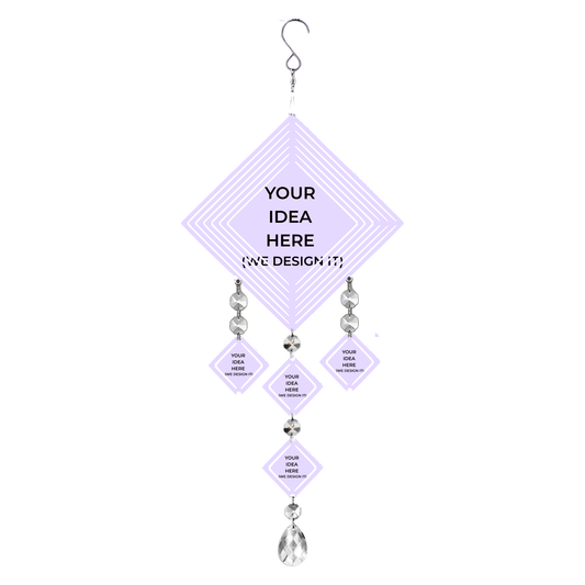 19.5 in Custom Wind Spinner (Diamond) - 5-Image Design mockup 1