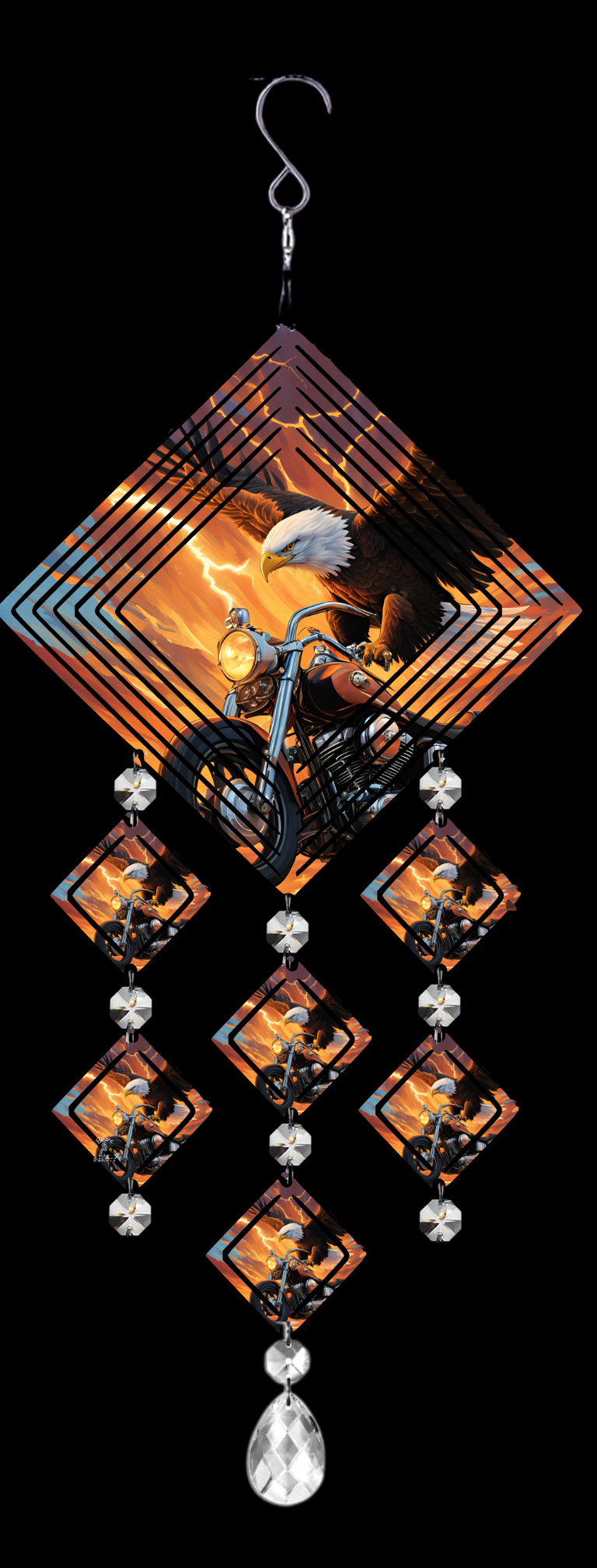 Wind Spinner (19.25") – Eagle on Orange Bike