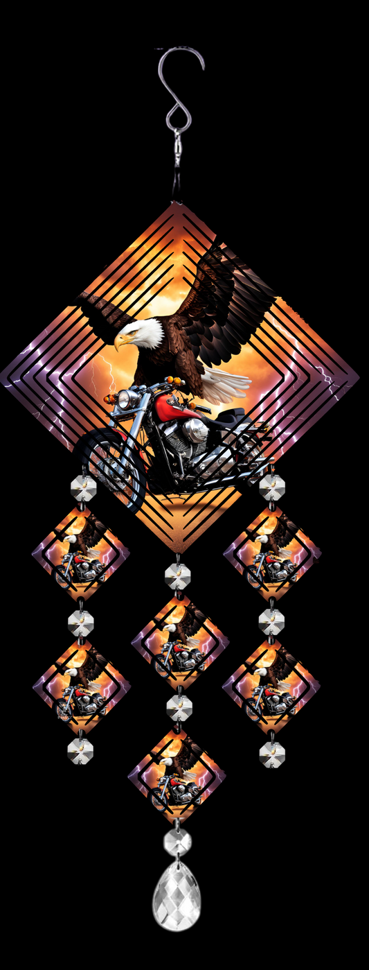 Wind Spinner (19.25") – Eagle on Red Bike