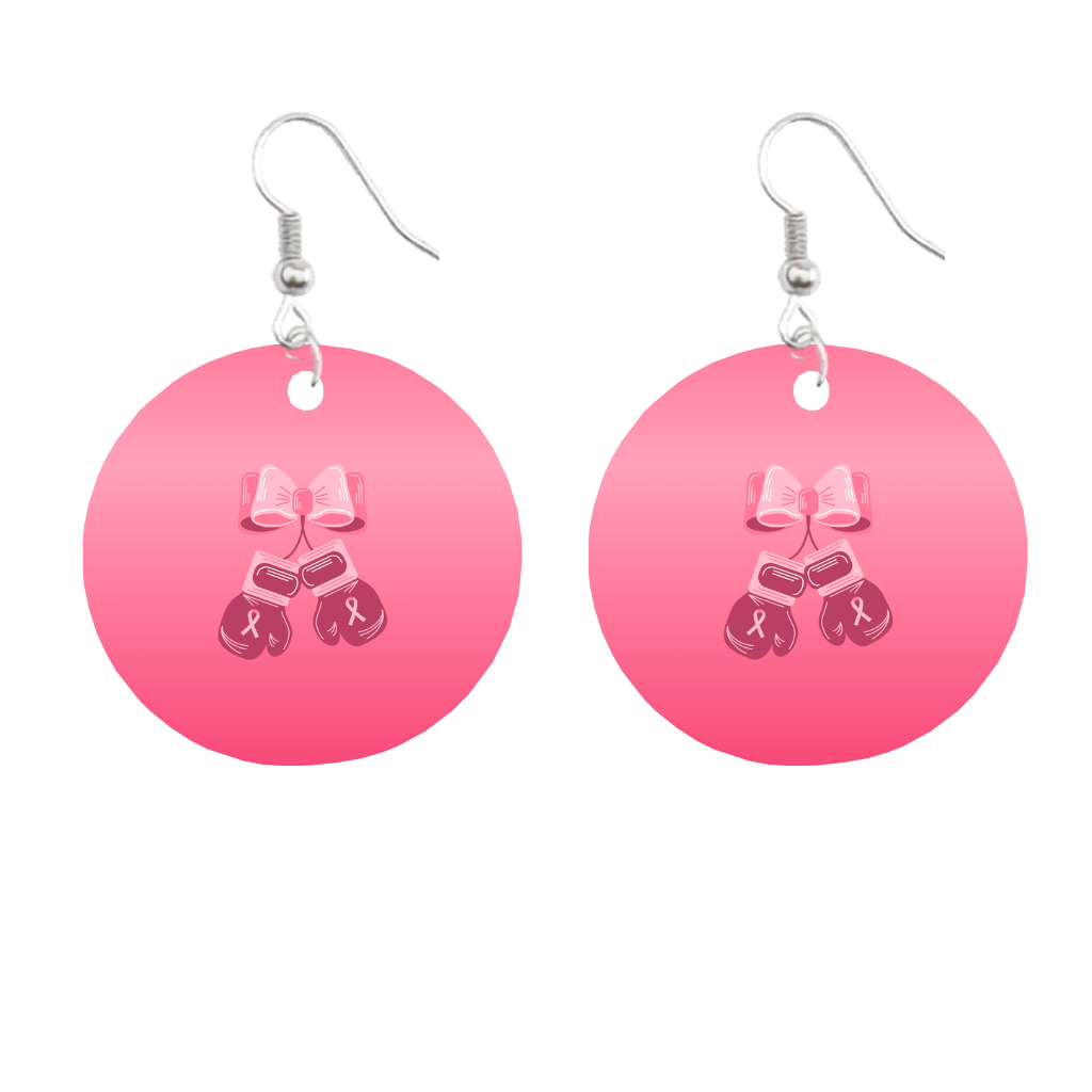 Breast Cancer Awareness Circle Earrings | Bikers and Beauty