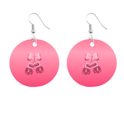 Breast Cancer Awareness Circle Earrings | Bikers and Beauty