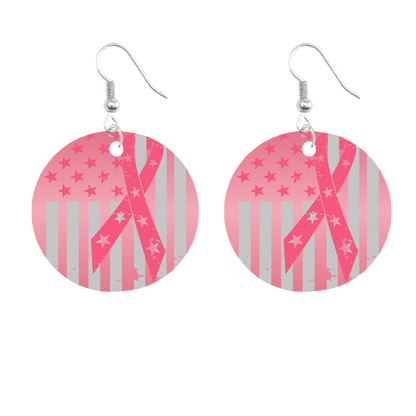 Breast Cancer Awareness Circle Earrings | Bikers and Beauty