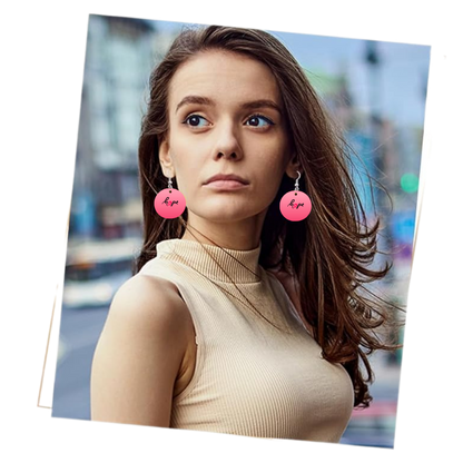 Breast Cancer Awareness Circle Earrings | Bikers and Beauty