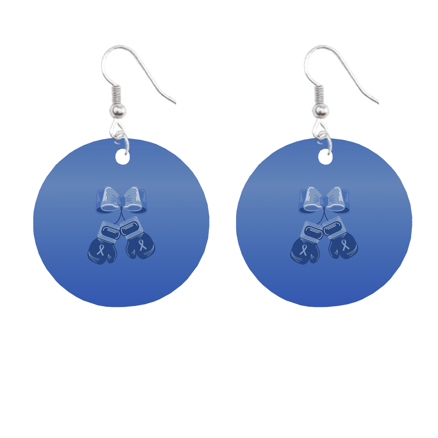 Colorectal Cancer Awareness Boxing Circle Earrings | Bikers and Beauty