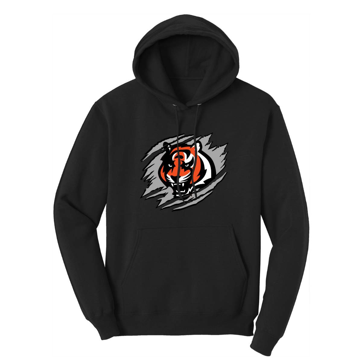 Tiger Scratch Gray Unisex Pullover Hoodie