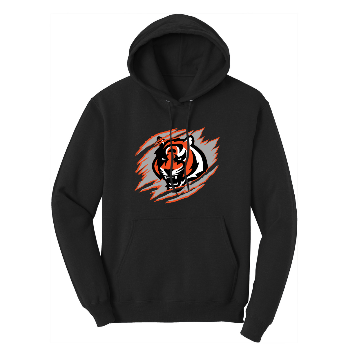 Tiger Scratch Gray Unisex Pullover Hoodie