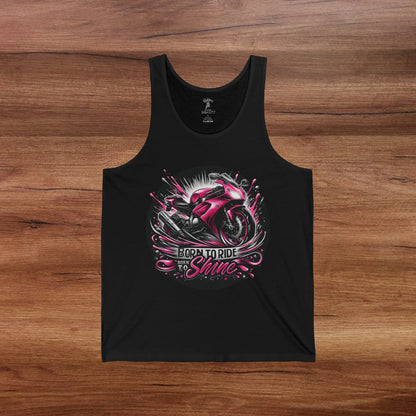 Pink Sports Bike Unisex Tank Top - Born to Ride
