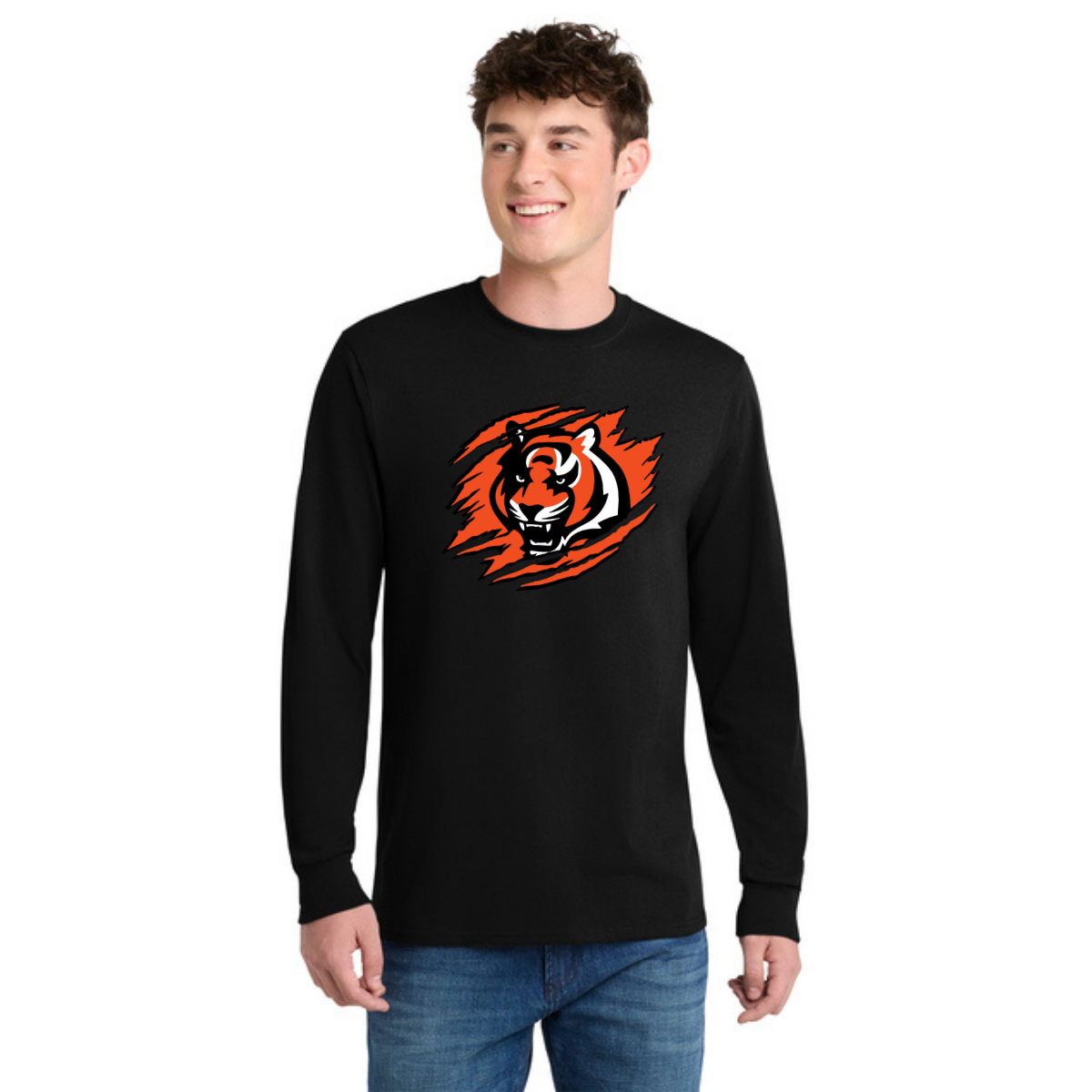 Tiger Scratch Orange Unisex Long Sleeve Tee