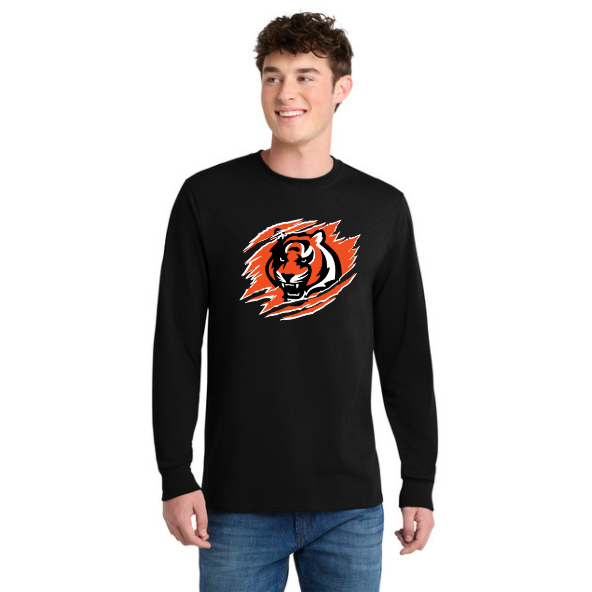 Tiger Scratch Orange Unisex Long Sleeve Tee
