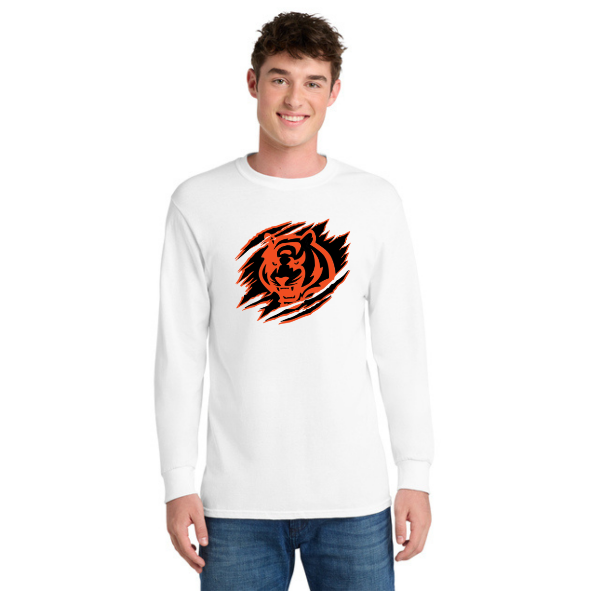 Tiger Scratch Orange Unisex Long Sleeve Tee