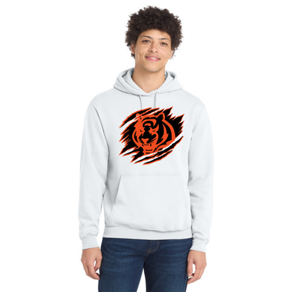 Tiger Scratch Orange Unisex Pullover Hoodie