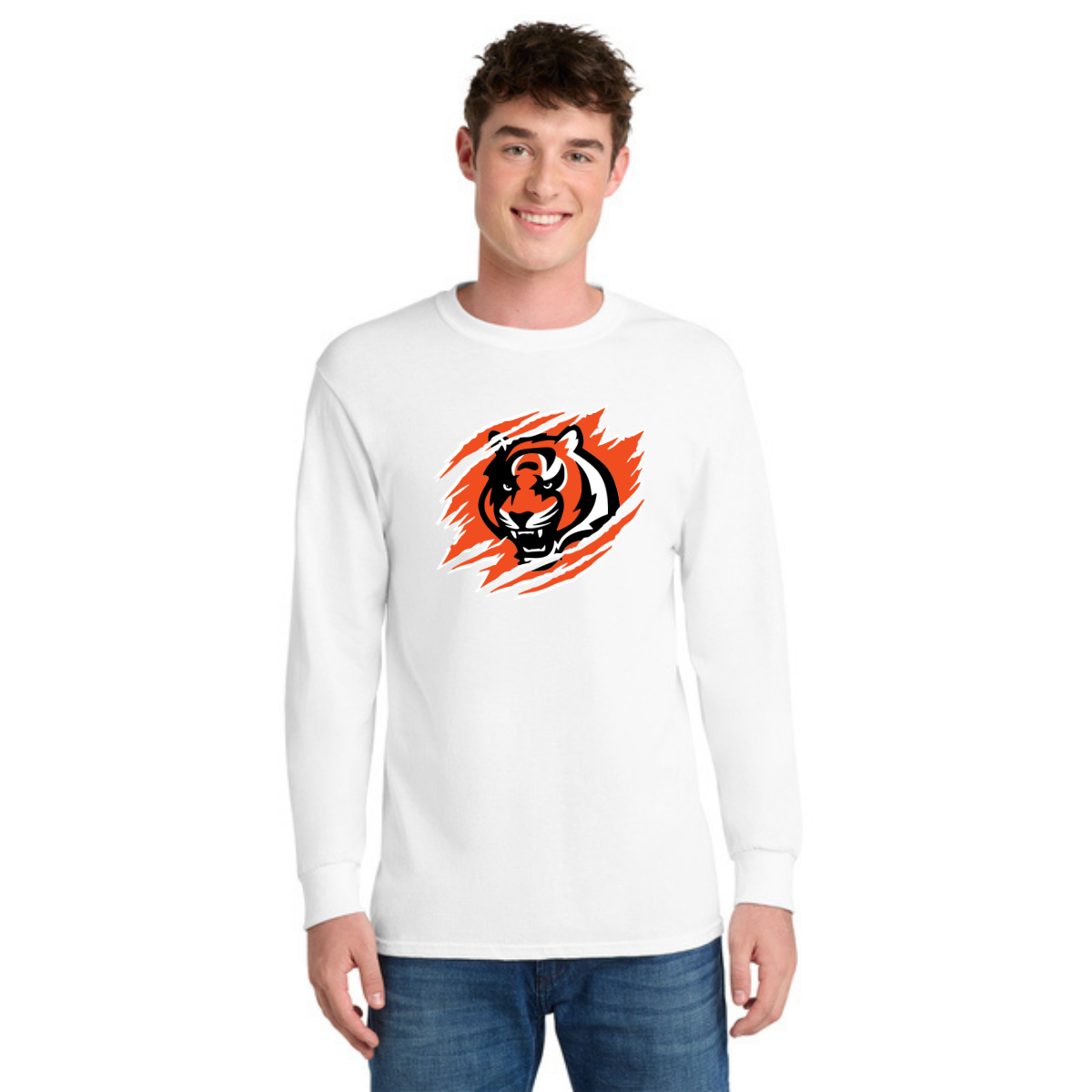 Tiger Scratch Orange Unisex Long Sleeve Tee